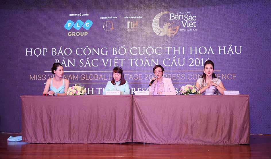 Ban tổ chức trả lời các câu hỏi của báo chí tại buổi Họp báo công bố cuộc thi “Hoa hậu Bản sắc Việt toàn cầu 2016”