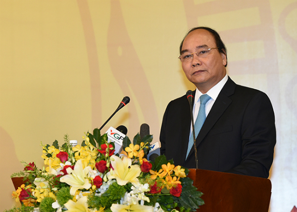 Thủ tướng Nguyễn Xuân Phúc phát biểu khai mạc hội nghị. 