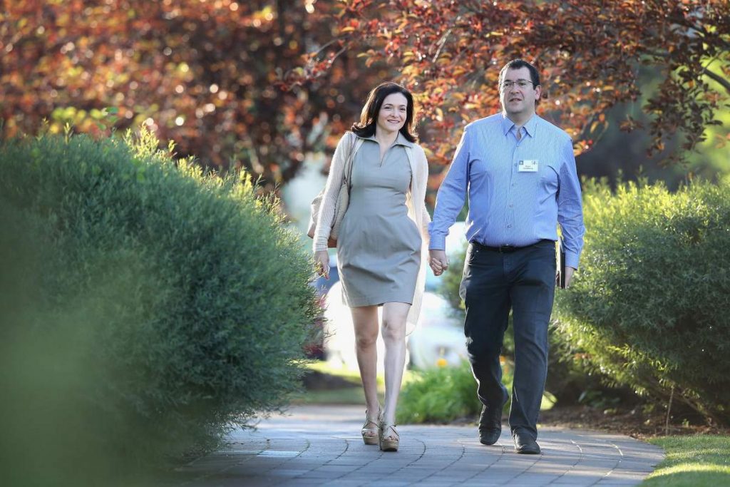 FILE  Dave Goldberg, Husband of Sheryl Sandberg And Silicon Valley  Entrepreneur Has Died Suddenly Aged 47 SUN VALLEY, ID - JULY 09:  Sheryl Sandberg, chief operating officer (COO) of Facebook, and her husband David Goldberg, CEO of SurveyMonkey, attend the Allen & Company Sun Valley Conference on July 9, 2014 in Sun Valley, Idaho. Many of the worlds wealthiest and most powerful businessmen from media, finance, and technology attend the annual week-long conference which is in its 32nd year.  (Photo by Scott Olson/Getty Images)