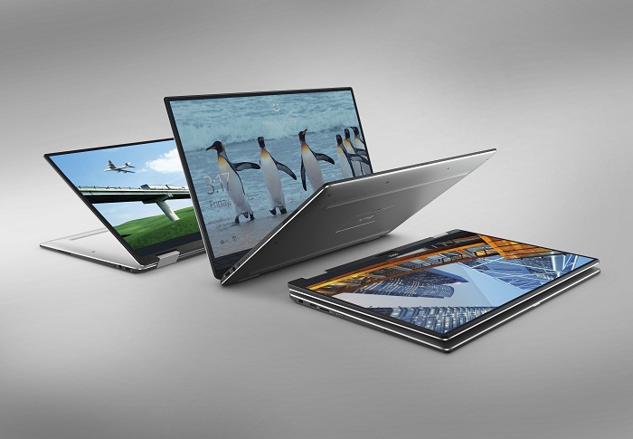 Three Dell XPS 13 (Model 9365) Touch 13-inch notebook computers, codename Aventador.