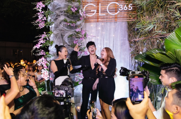 thanh hà mỹ lệ tham gia tiệc glo365 ultra glam party