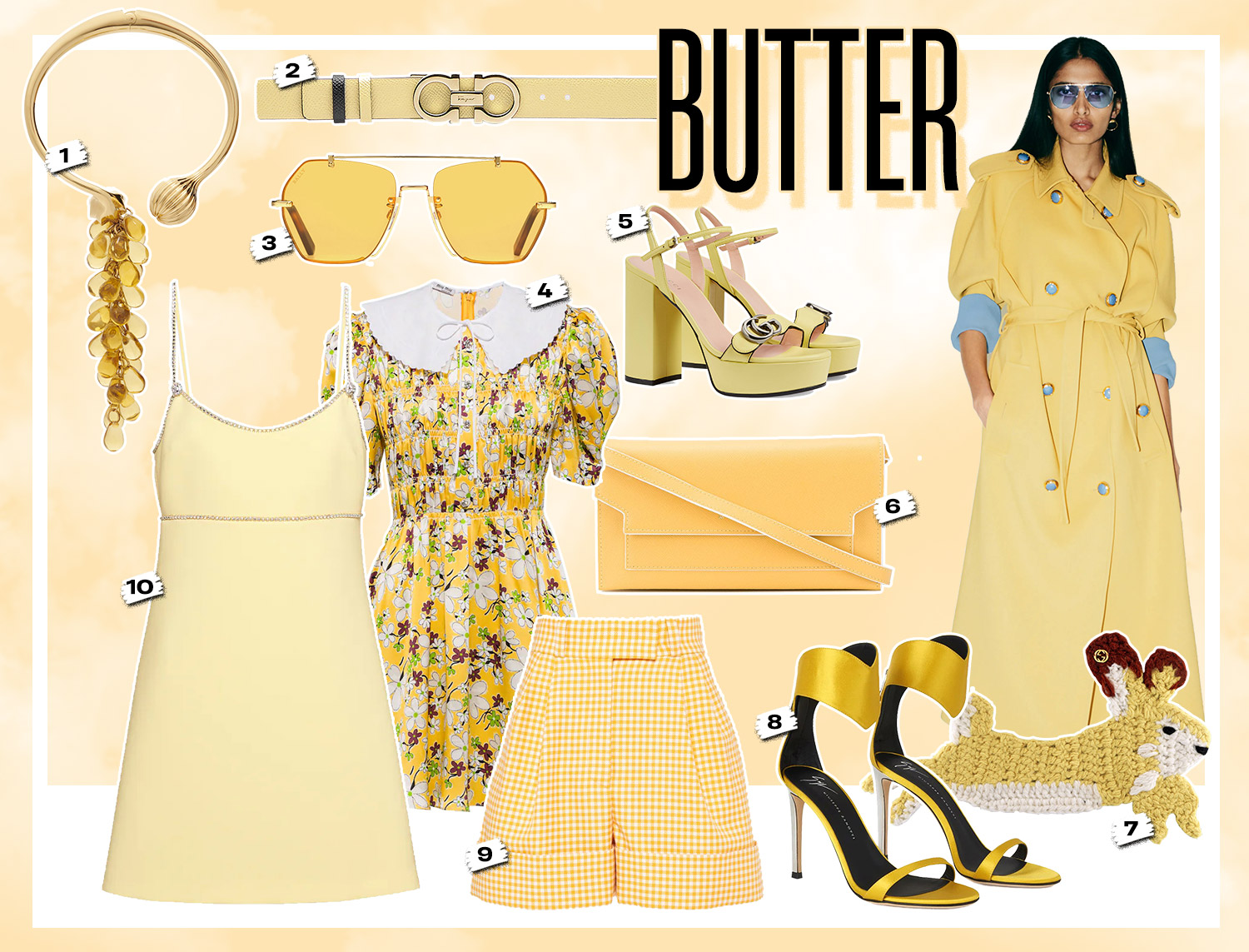 mix & match phối trang phục với đồ màu vàng mơ butter