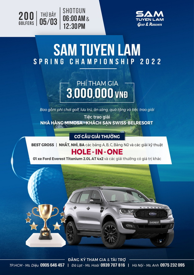 SAM Tuyền Lâm tổ chức giải SAM Tuyen Lam Spring Championship 2022