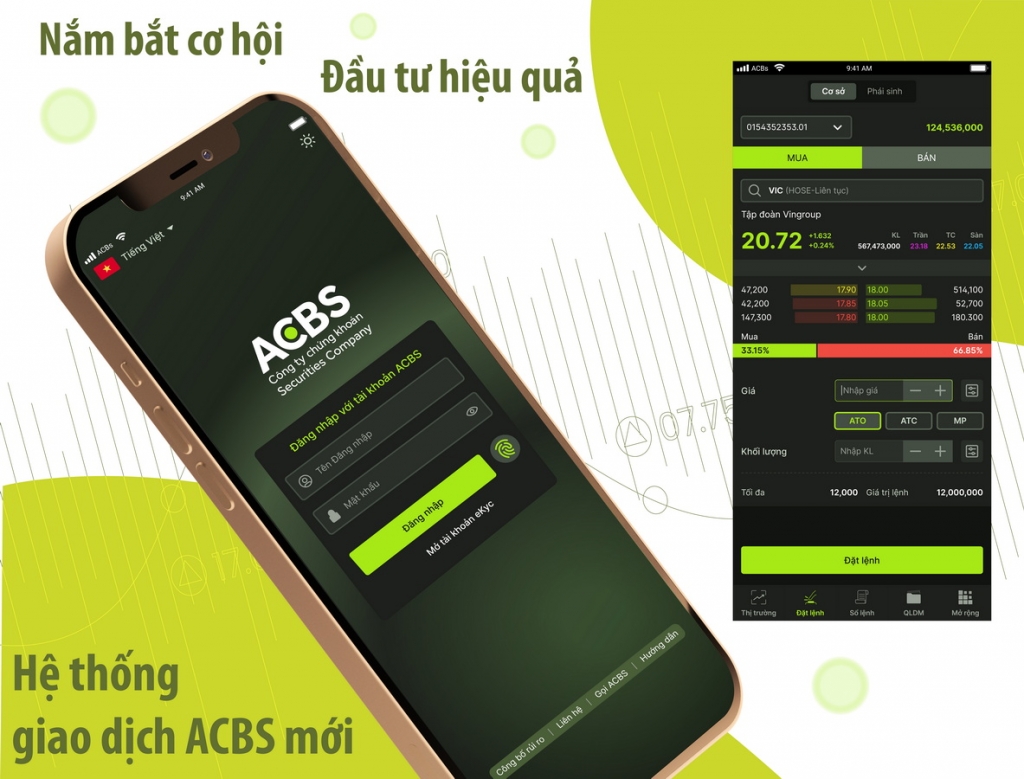 chứng khoán ACB ra mắt ứng dụng giao dịch trực tuyến mới ACBS Mobile Trade