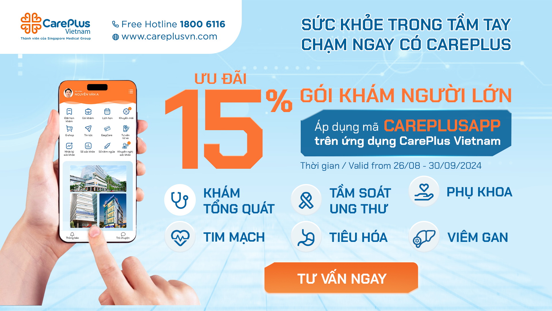 Quản lý sức khỏe cùng ứng dụng CarePlus Vietnam