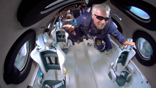 Sir Richard Branson experiences weightlessness aboard Virgin Galactic’s 11 July flight, paving the way for space to become a new luxury destination.