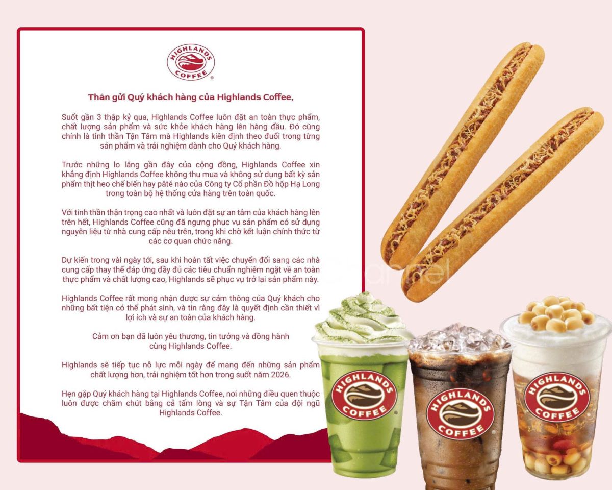 Highlands Coffee sớm phát đi thông tin chính thức liên quan đến vụ việc, tuy nhiên cách diễn đạt trong thông cáo chưa nhận được sự đồng thuận từ cộng đồng.