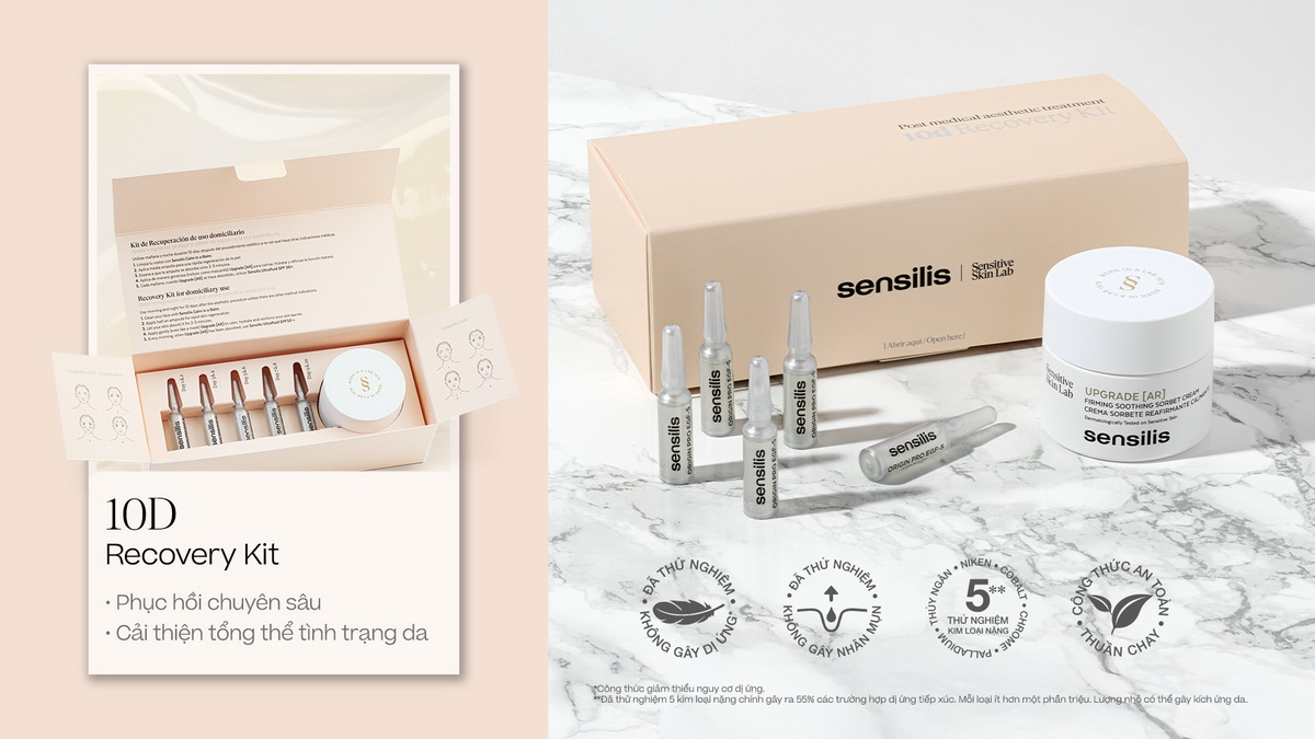 Sensilis 10D Recovery Kit - Bộ giải pháp chăm sóc da chuyên sâu trong 10 ngày